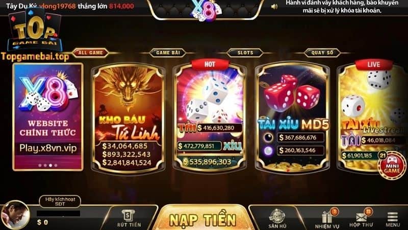 Cập nhật X8 Club: Kho game uy tín hàng đầu